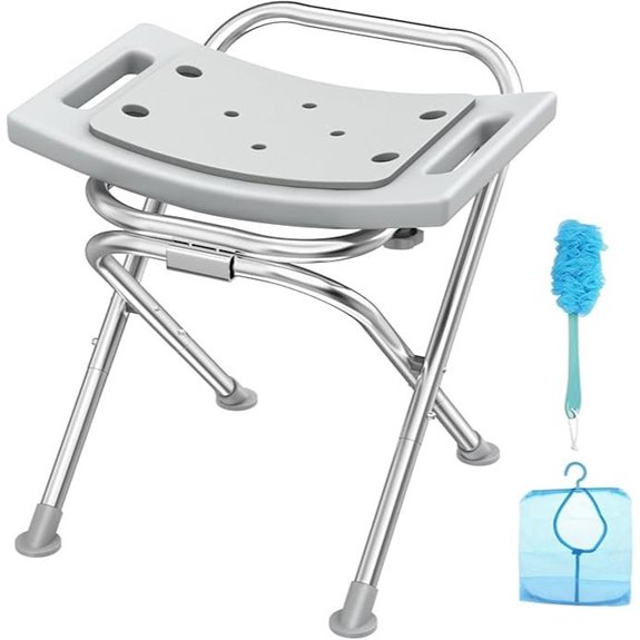 Folding Stainless Steel Shower Chair with Pad