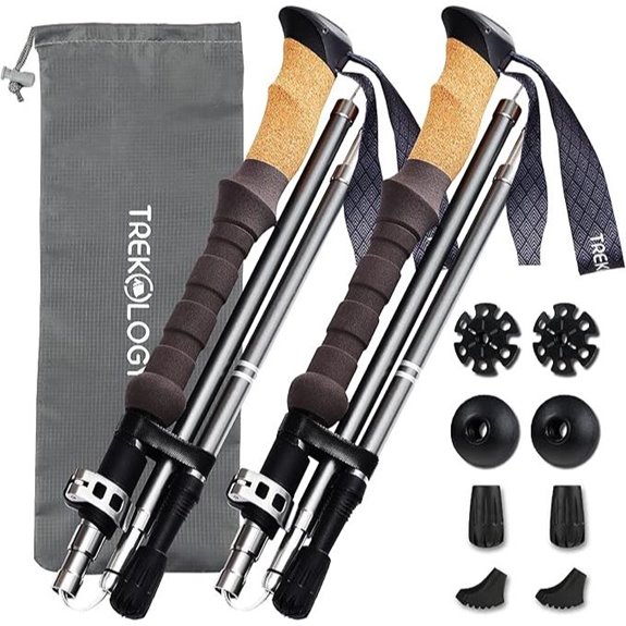 TREKOLOGY Trek-Z Cork Grip Folding Trekking Poles