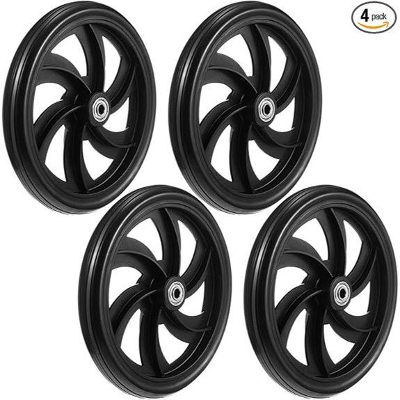 4 Sets 7.5 Inch Replacement Wheelchair Walker Wheels