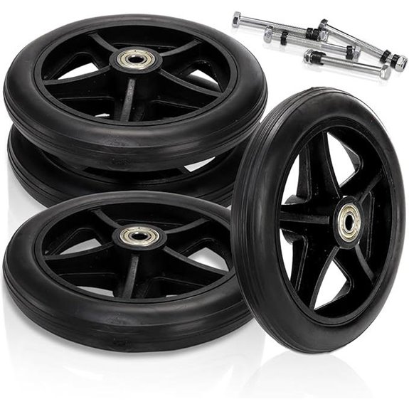 4 Pack 6 Inch Anti-Slip Caster Wheels for Walkers