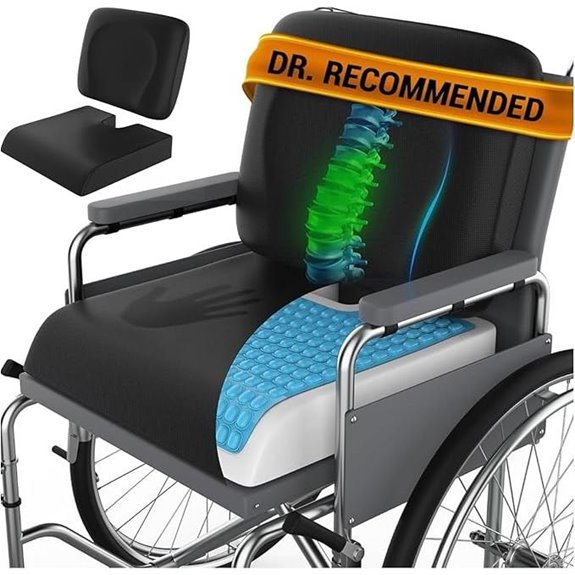 Wheelchair Gel Cushion Set with Lumbar Pillow (18x16)
