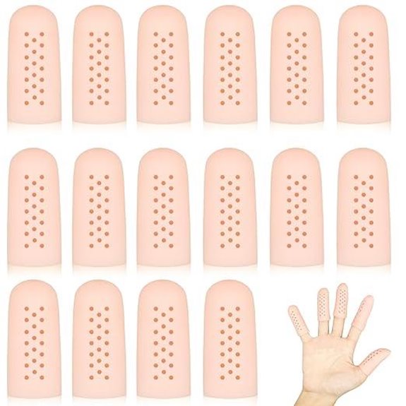 16Pcs Gel Finger Cots with Air Holes Breathable Finger Protectors for Wound Finger Cracking