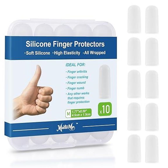 Gel Finger Cots Protectors for Thumb & Fingertip Pain Relief (10-Pack)