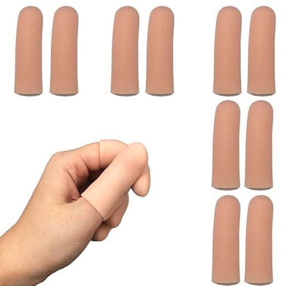 Gel Silicone Finger Protectors for Pain Relief (Nude Small)