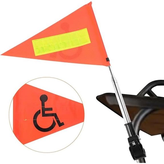 Golf Cart Flag Pole with Orange Safety Flag