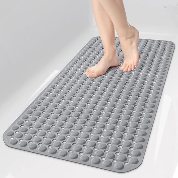 OTHWAY Non Slip Bath Tub Shower Mat 35x16 Inch Grey