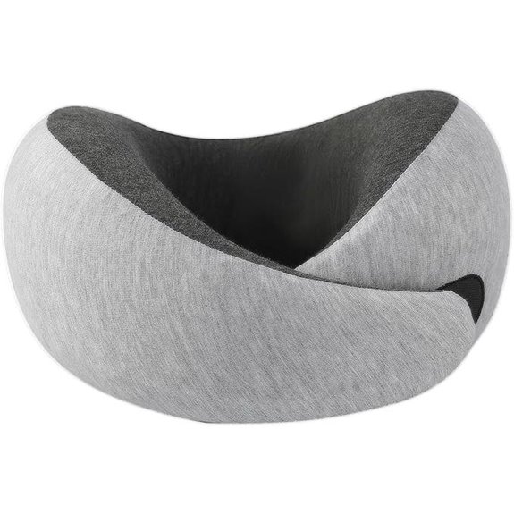 Memory Foam Travel Neck Pillow for Adults and Kids (Grey)