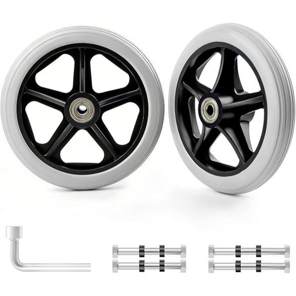 2Pcs 6 Inch Solid Wheelchair Replacement Wheels (Grey)