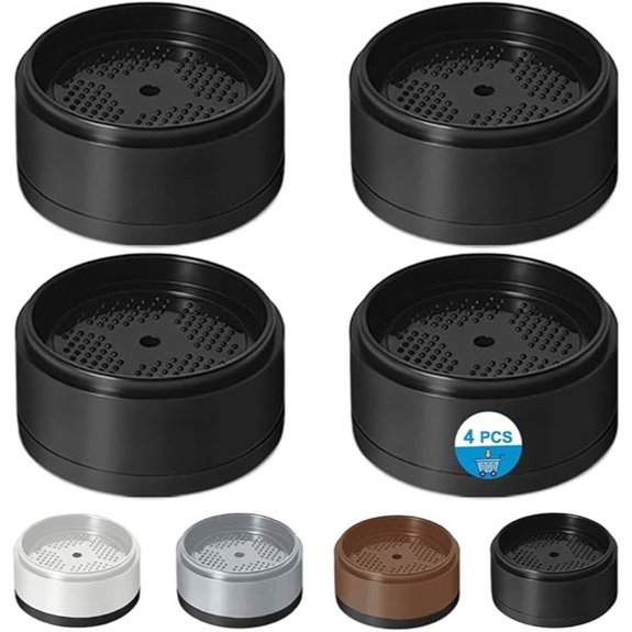 Bed Risers Heavy Duty Adjustable Stackable 4-Pack (1 inch Black)