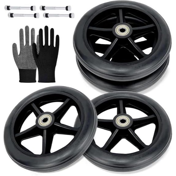 4 Pack 6 Heavy-Duty PU Caster Wheels for Walkers