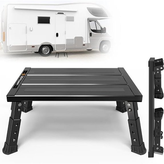Adjustable RV Step Stool with 1,000 lb Capacity