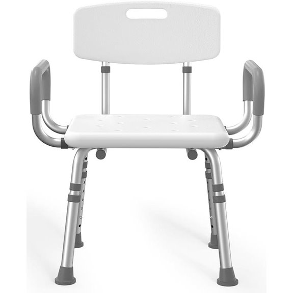 HOMLAND Heavy Duty Shower Chair with Arms and Back 500 lbs Capacity