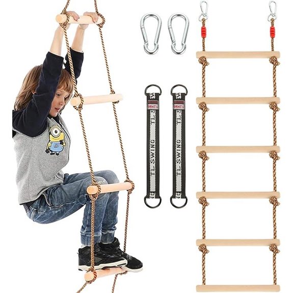 Wooden Rope Climbing Ladder for Kids (6.5 Ft)