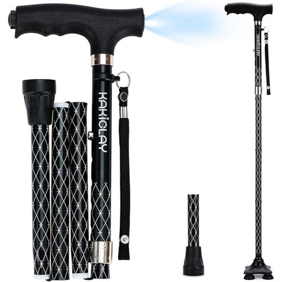 Folding Walking Cane with LED Light for Seniors & Adults