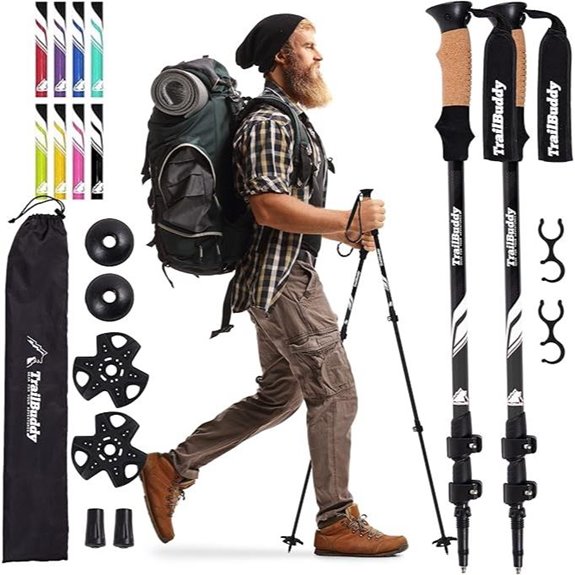 TrailBuddy Trekking Poles – Lightweight Collapsible Hiking Walking Sticks