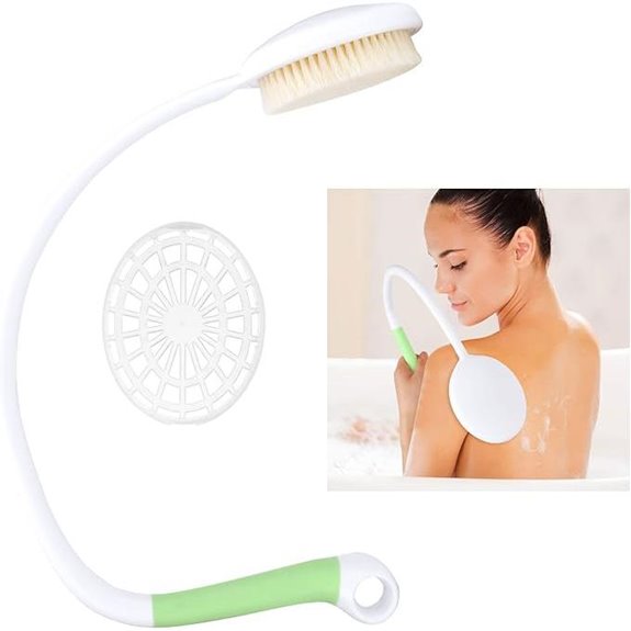 27.5 Back Bath Brush with Long Curved Handle for Limited Mobility