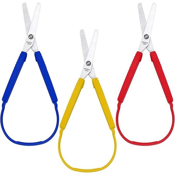 3 Pcs Looped Adaptive Safety Scissors for Special Needs