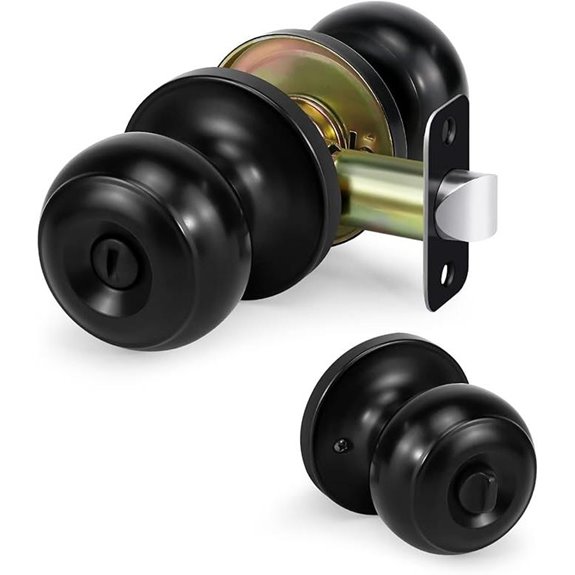 Privacy Door Knob Keyless Interior Lock Matte Black (1 Pack)