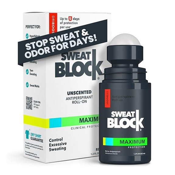 SweatBlock Maximum Strength Roll-On Antiperspirant for Men & Women