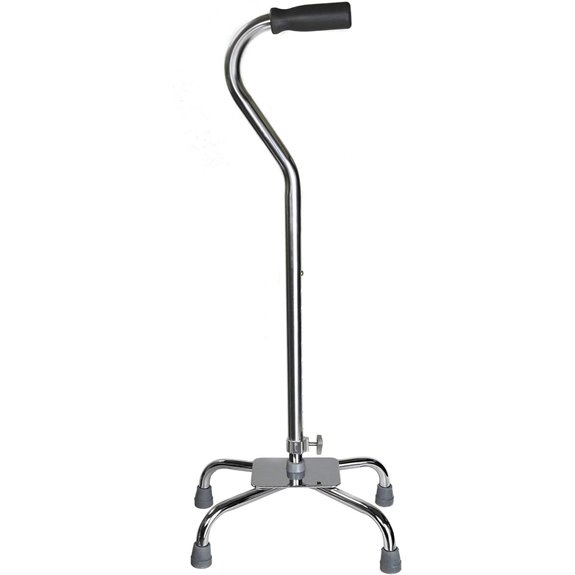 McKesson Chrome Steel Large Base Quad Cane 29 to 37.5 Height