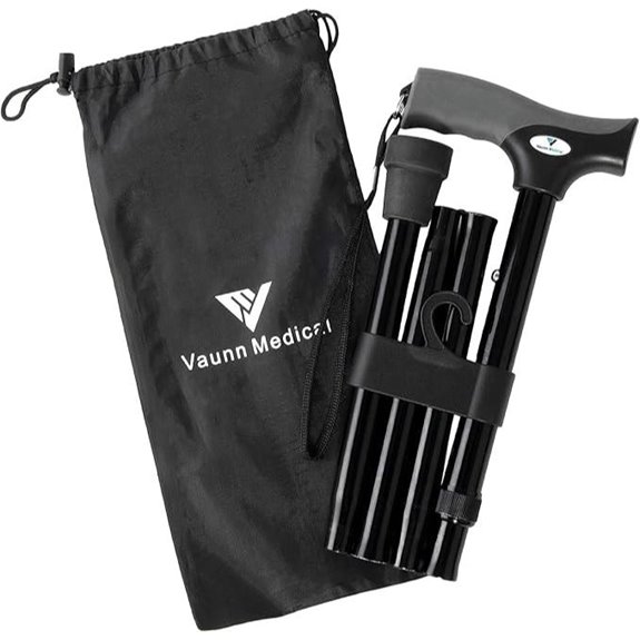 Vaunn Medical Folding Walking Cane with Easy Grip