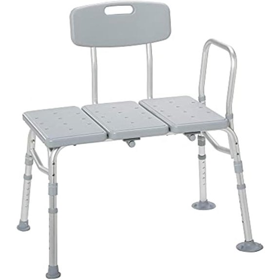 Drive Medical Tub Transfer Bench with Backrest (350 lb Capacity)
