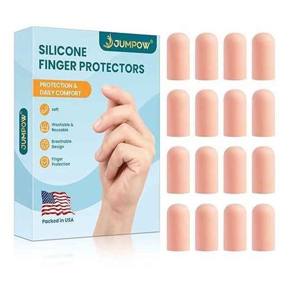 JUMPOW Gel Finger Cots Protectors (16-Pack Medium)
