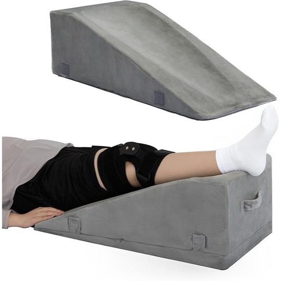 Leg Elevation Pillow for Surgery Recovery (Memory Foam Gray)