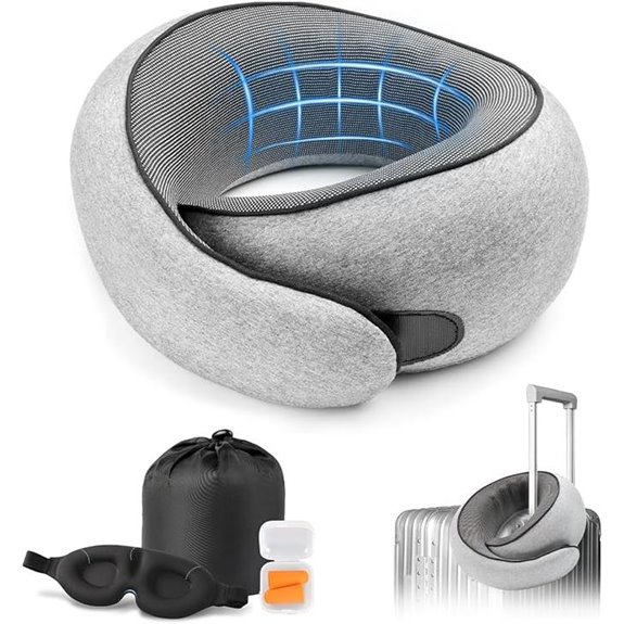 Travel Neck Pillow with Memory Foam & Accessories