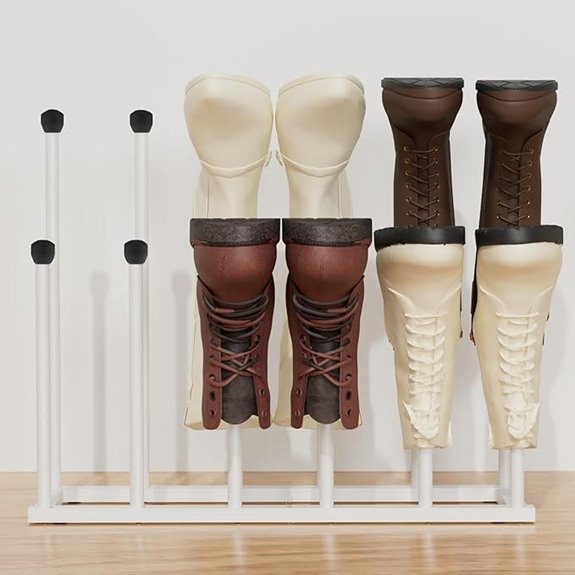 Free Standing Metal Boot Rack Organizer for 6 Pairs