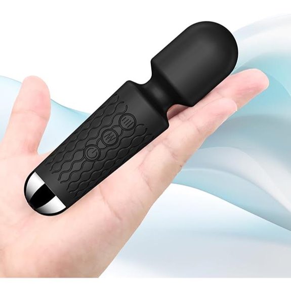 Cordless Handheld Mini Massager with 20 Modes & 8 Intensity Levels (Black)