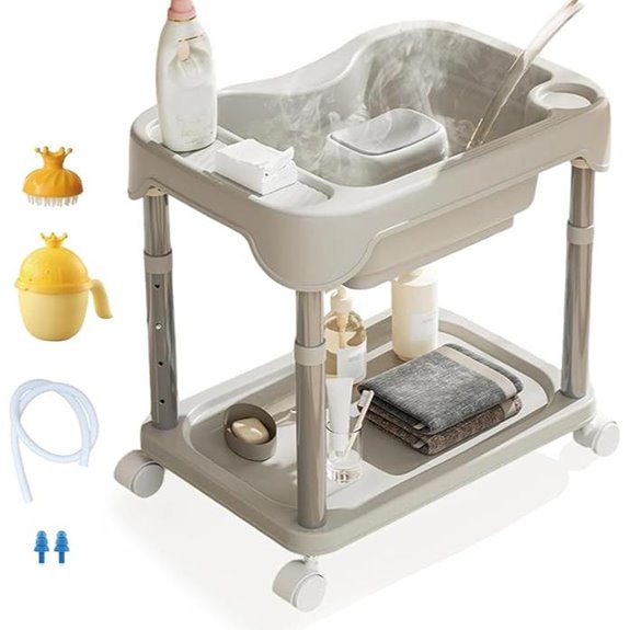 Mobile Adjustable Height Hair Washing Basin for Bedridden
