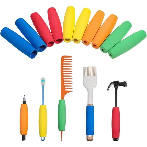 10-Piece Foam Grip Tubing for Utensils and Tools (Multicolor)