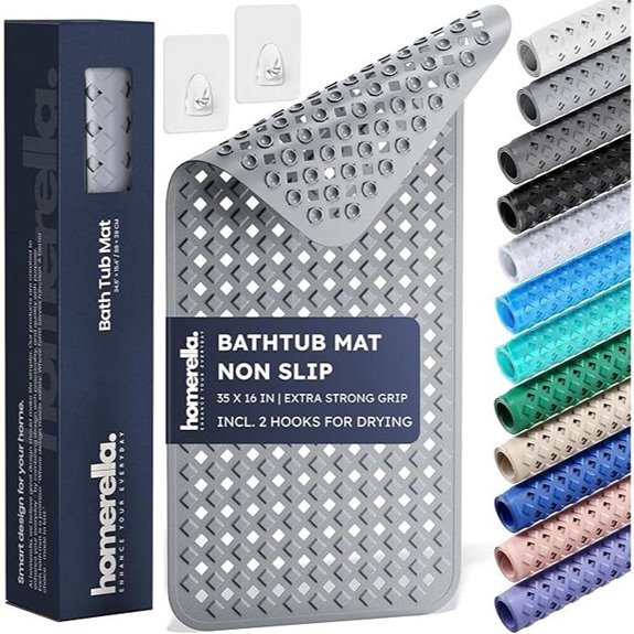 Homerella Non-Slip Bathtub Mat with Hooks