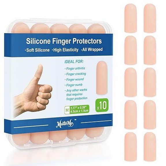 Gel Finger Cots Protectors 10-Pack (Nude M)