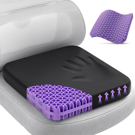 TushGuard Gel Seat Cushion for Office Chair (Black)