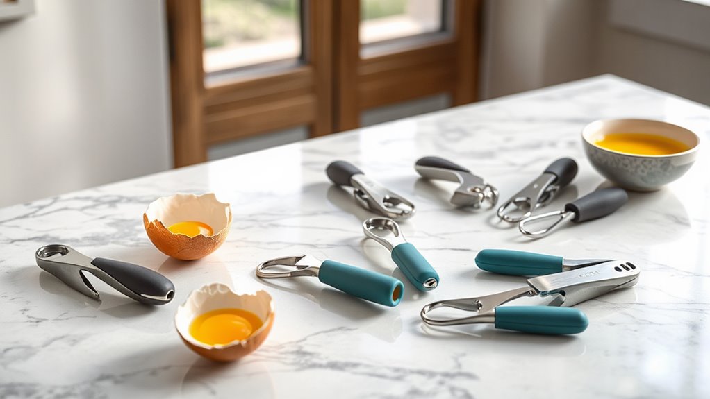 one handed egg cracking tools