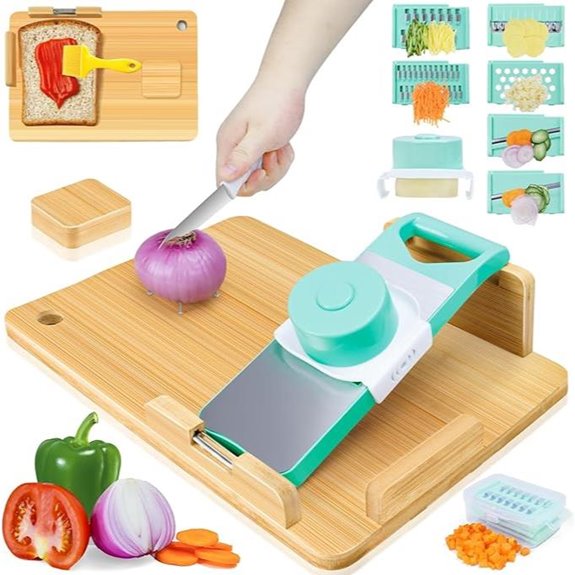 Adaptive One-Handed Cutting Board with Steel Spikes