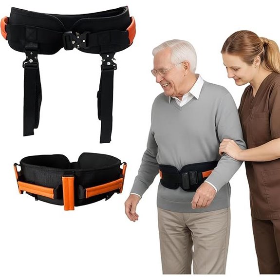Gait Belt with Metal Buckle & Leg Straps (Orange Medium)