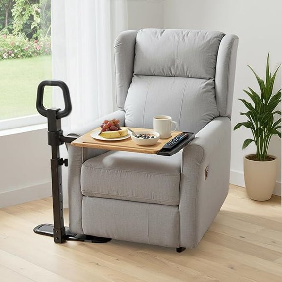 PELEGON 360° Swivel Recliner Tray Table with Safety Handle