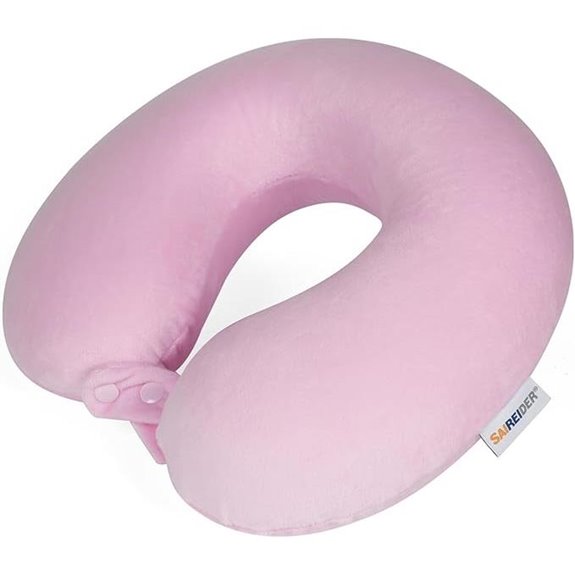 SAIREIDER Memory Foam Travel Neck Pillow (Pink)