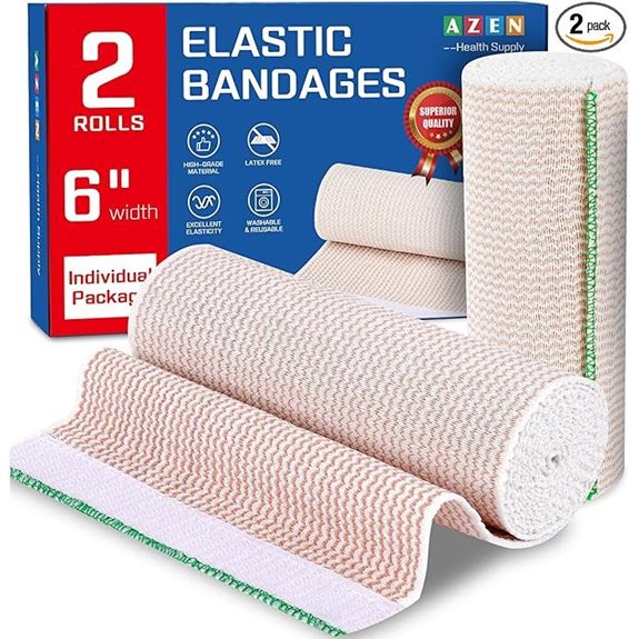 AZEN Premium Elastic Bandage Wrap 6 Inch (2 Pack)