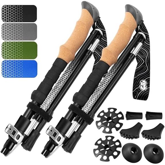 Premium Foldable Hiking/Trekking Poles with Cork Grips
