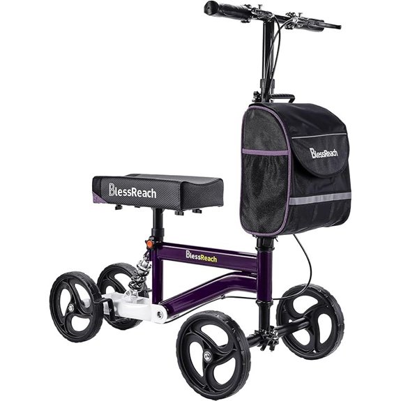 Economy Steerable Knee Scooter for Adults Purple