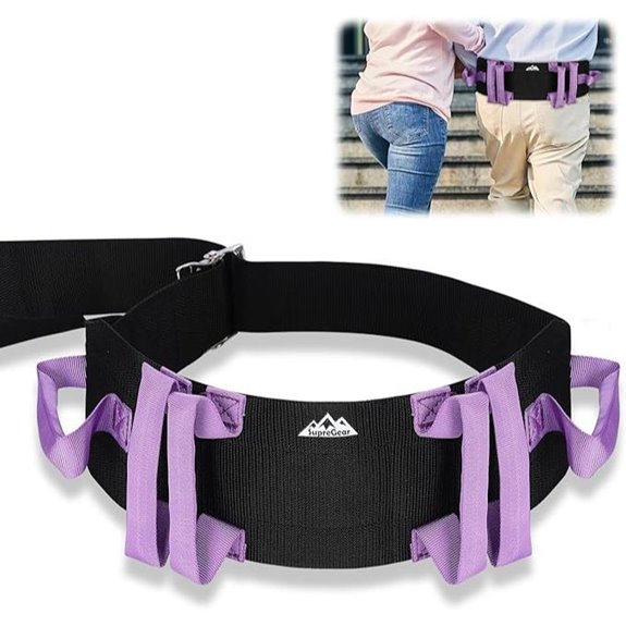 Supregear Gait Belt with Handles for Seniors (Purple)