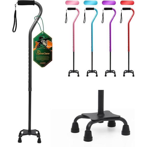 BeneCane Quad Cane with Offset Cushioned Handle