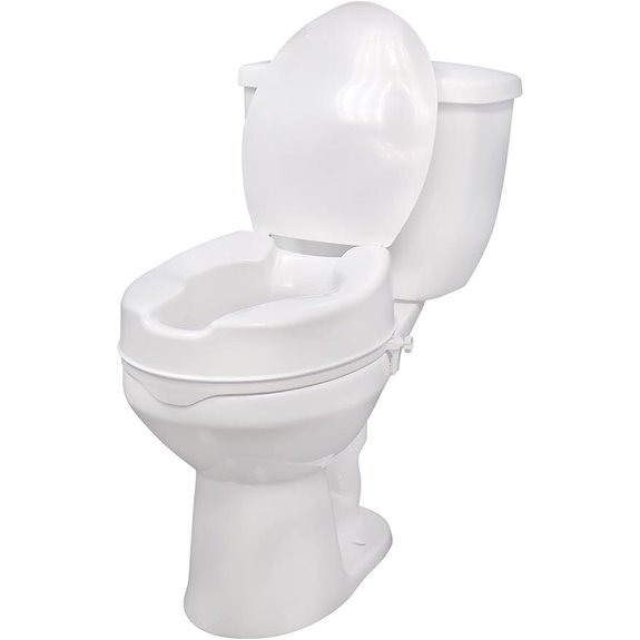 Drive Medical Raised Toilet Seat with Lock and Lid Standard Seat 4