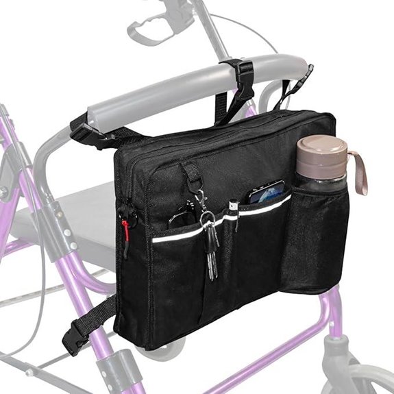 Rollator Bag with Cup Holder and Storage Pouch