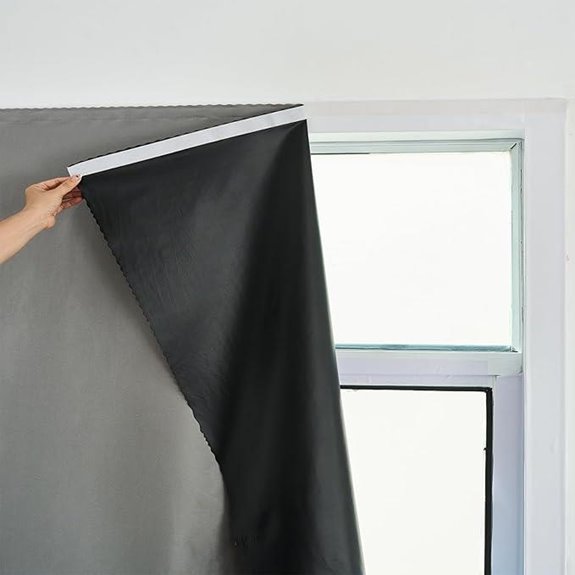 Stick On Blackout Curtains for Bedroom RV Window (Grey)
