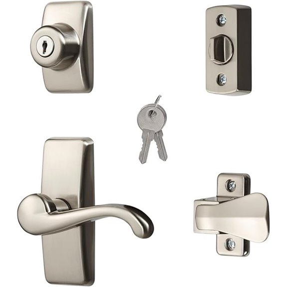 Ideal Security GL Door Lever Set with Deadbolt Satin Nickel (4-Piece)